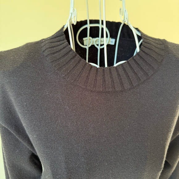 AVANTLOOK Spliced Crewneck Sweater tunic crew neck long sleeve black white SZ S - Picture 4 of 11